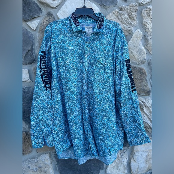 Panhandle Rough Stock Mens Western Shirt Sz XXL Pearl Snap Flip Cuff Embroidered - Picture 1 of 7